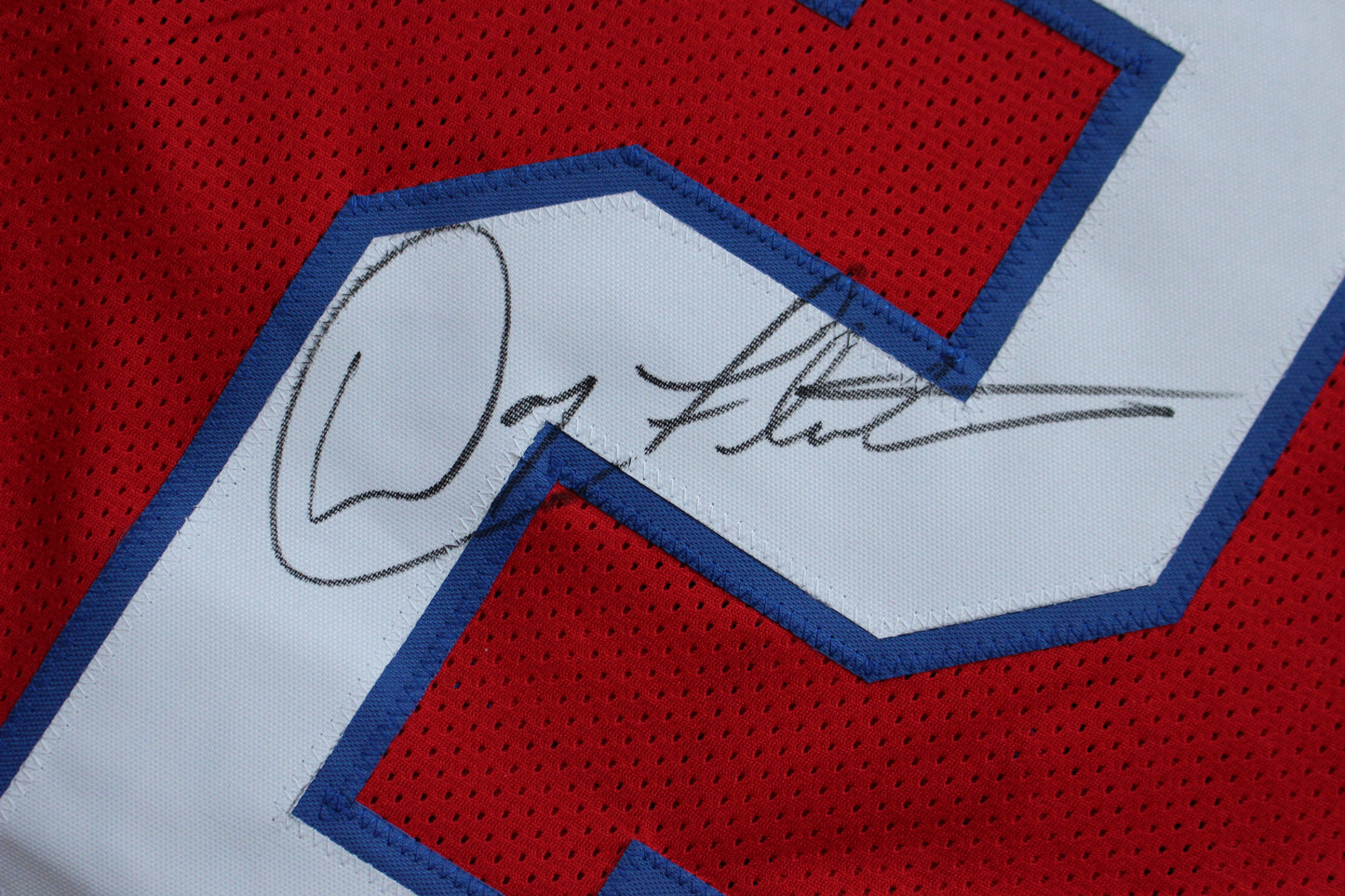 DOUG FLUTIE NEW ENGLAND PATRIOTS SIGNED FOOTBALL JERSEY Boston College Bills BAS COA