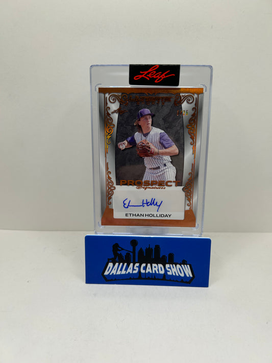 2024 Leaf Ultimate Sports Prospect Bronze #EH1 Ethan Holliday /25 Auto Autograph