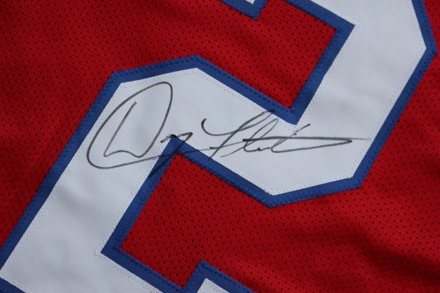 DOUG FLUTIE NEW ENGLAND PATRIOTS SIGNED FOOTBALL JERSEY Boston College Bills BAS COA