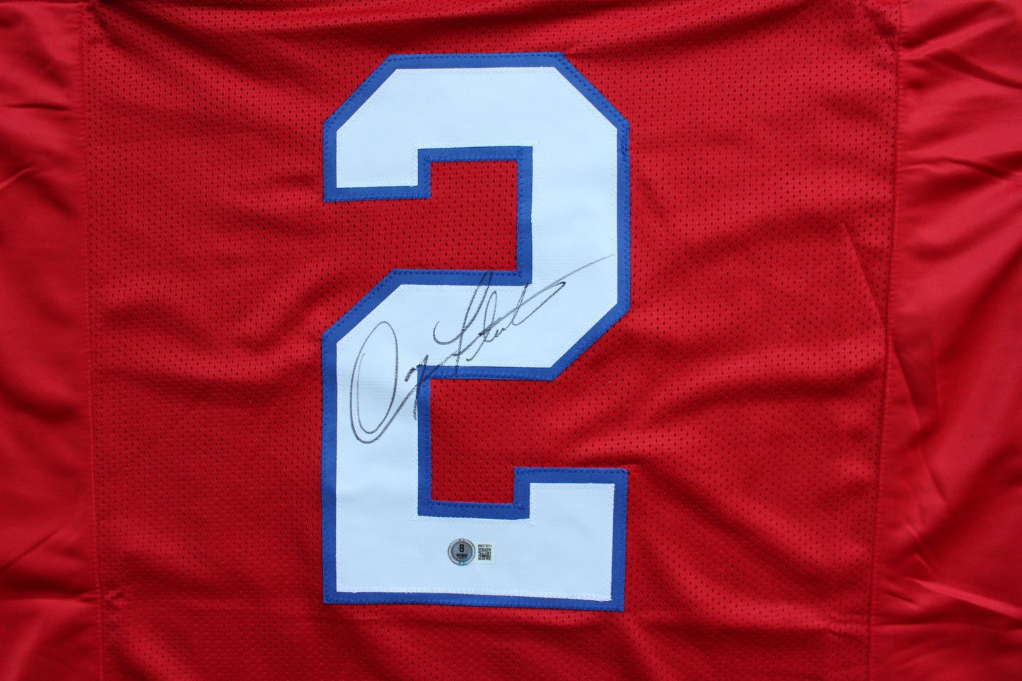 DOUG FLUTIE NEW ENGLAND PATRIOTS SIGNED FOOTBALL JERSEY Boston College Bills BAS COA
