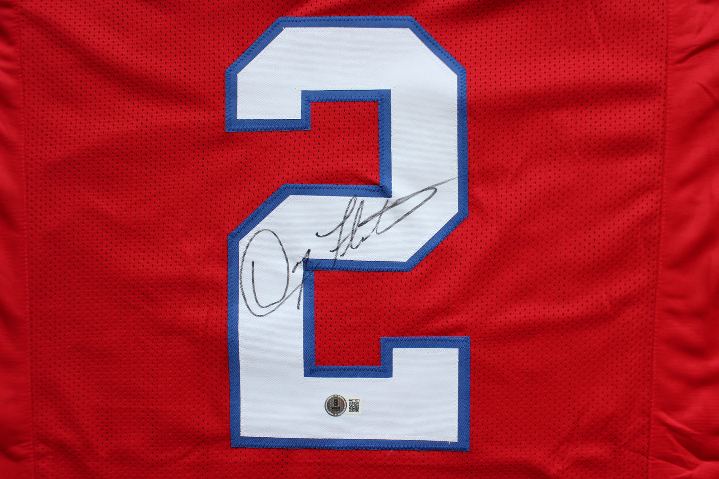 DOUG FLUTIE NEW ENGLAND PATRIOTS SIGNED FOOTBALL JERSEY Boston College Bills BAS COA