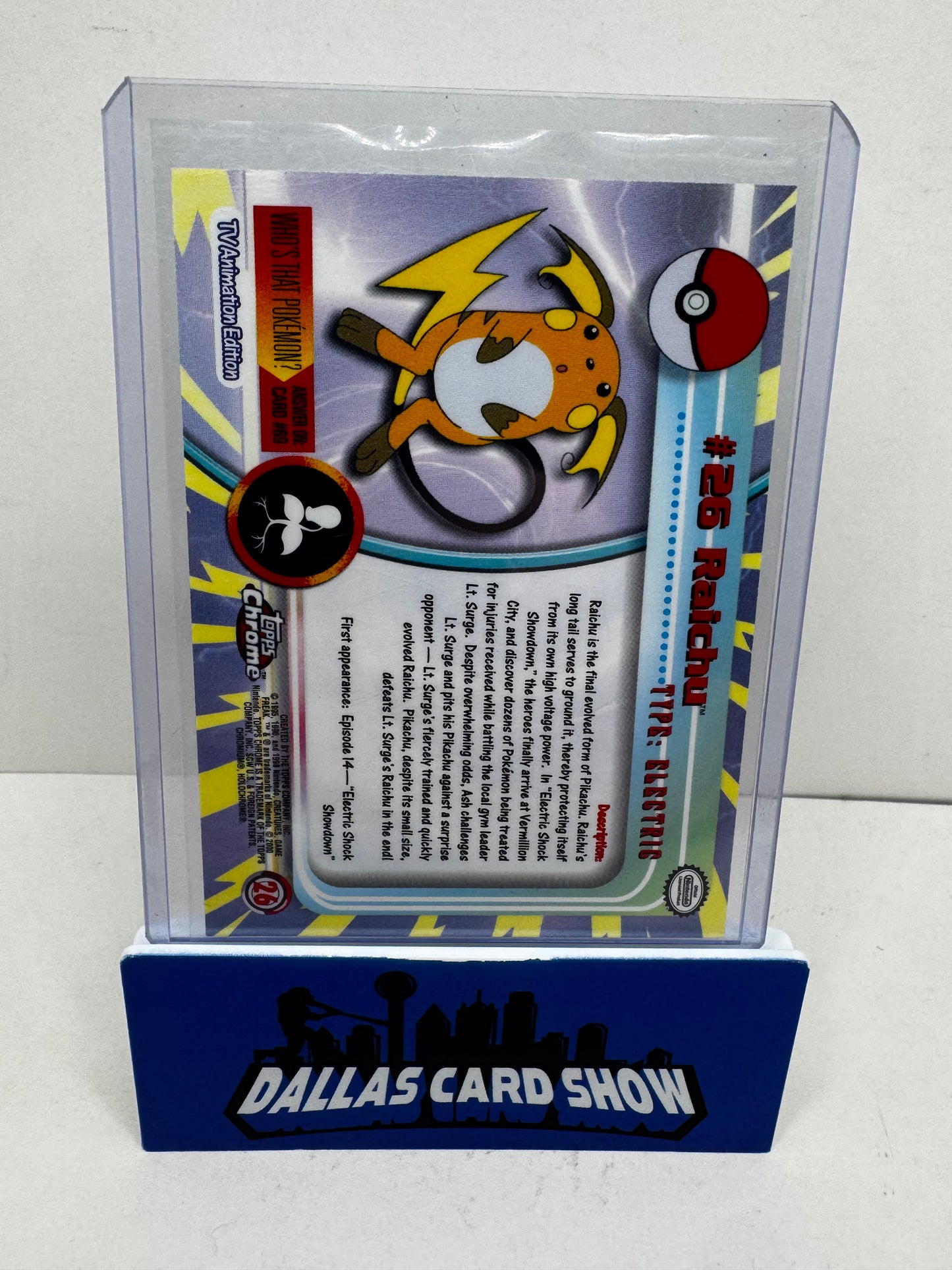 2000 Topps Chrome Pokemon - Raichu Base Fourth Print