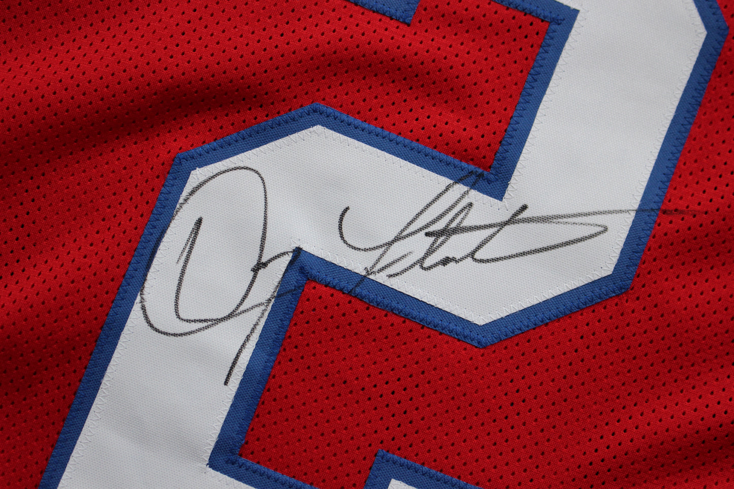 DOUG FLUTIE NEW ENGLAND PATRIOTS SIGNED FOOTBALL JERSEY Boston College Bills BAS COA