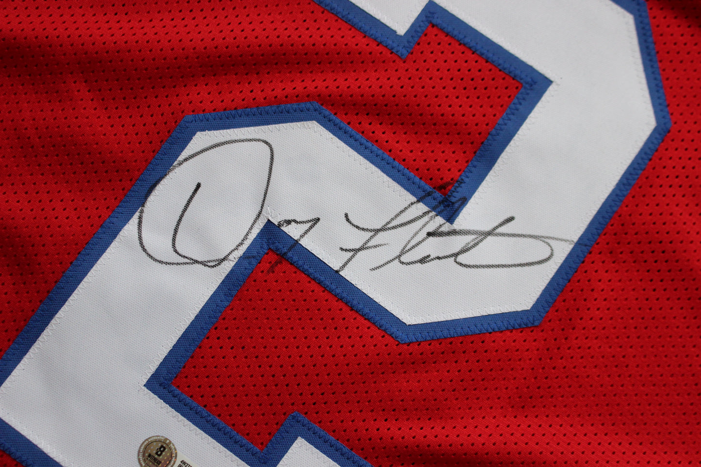DOUG FLUTIE NEW ENGLAND PATRIOTS SIGNED FOOTBALL JERSEY Boston College Bills BAS COA