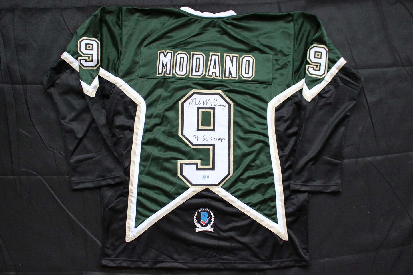 MIKE MODANO DALLAS STARS SIGNED HOCKEY JERSEY w/99 SC Champs BAS COA