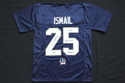 RAGHIB ROCKET ISMAIL NOTRE DAME FIGHTING IRISH SIGNED JERSEY w1988NatChamps BAS