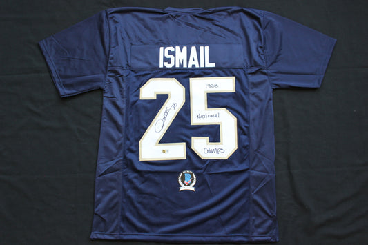 RAGHIB ROCKET ISMAIL NOTRE DAME FIGHTING IRISH SIGNED JERSEY w1988NatChamps BAS