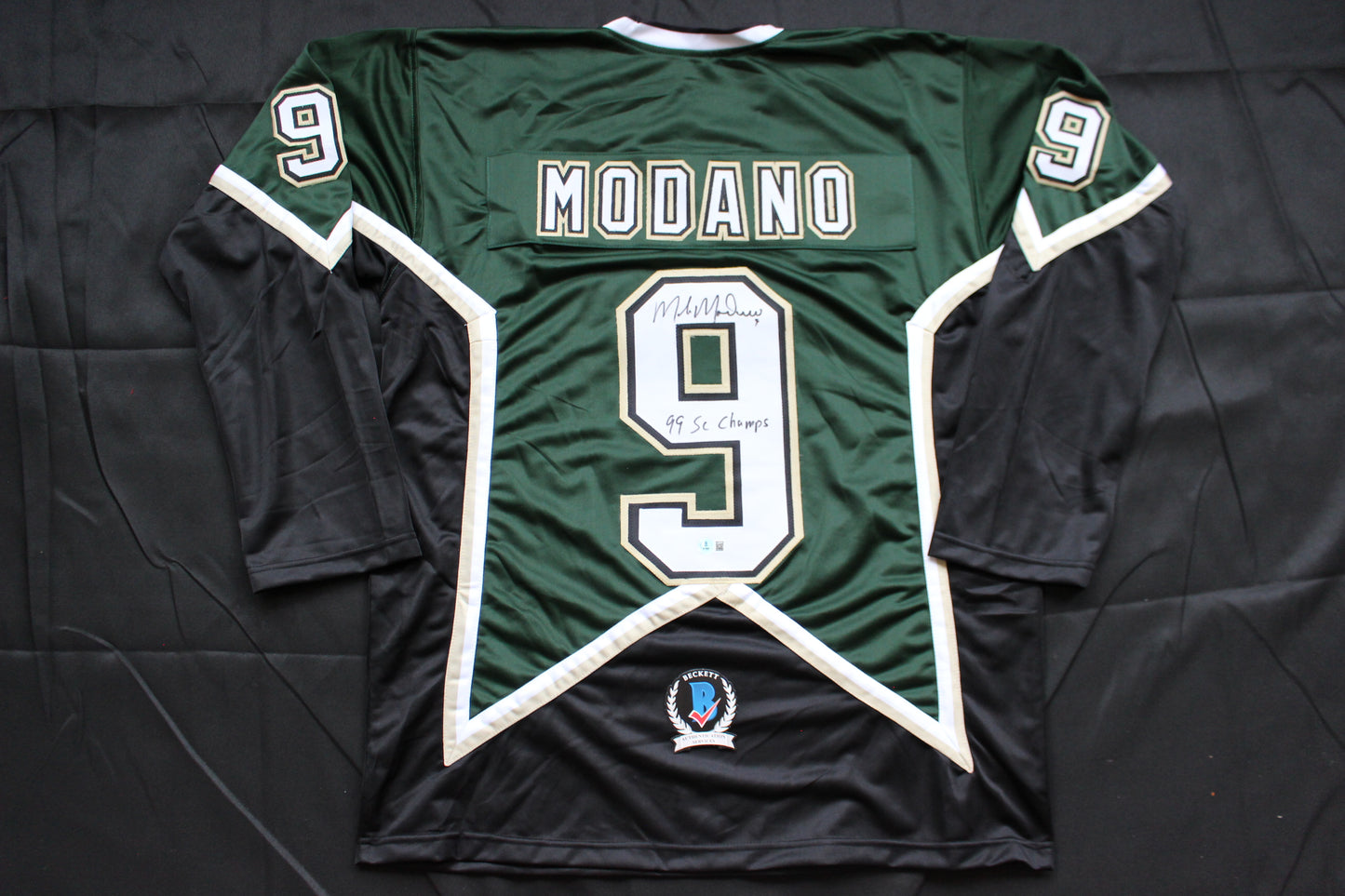 MIKE MODANO DALLAS STARS SIGNED HOCKEY JERSEY w/99 SC Champs BAS COA