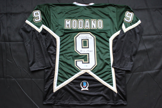 MIKE MODANO DALLAS STARS SIGNED HOCKEY JERSEY w/99 SC Champs BAS COA