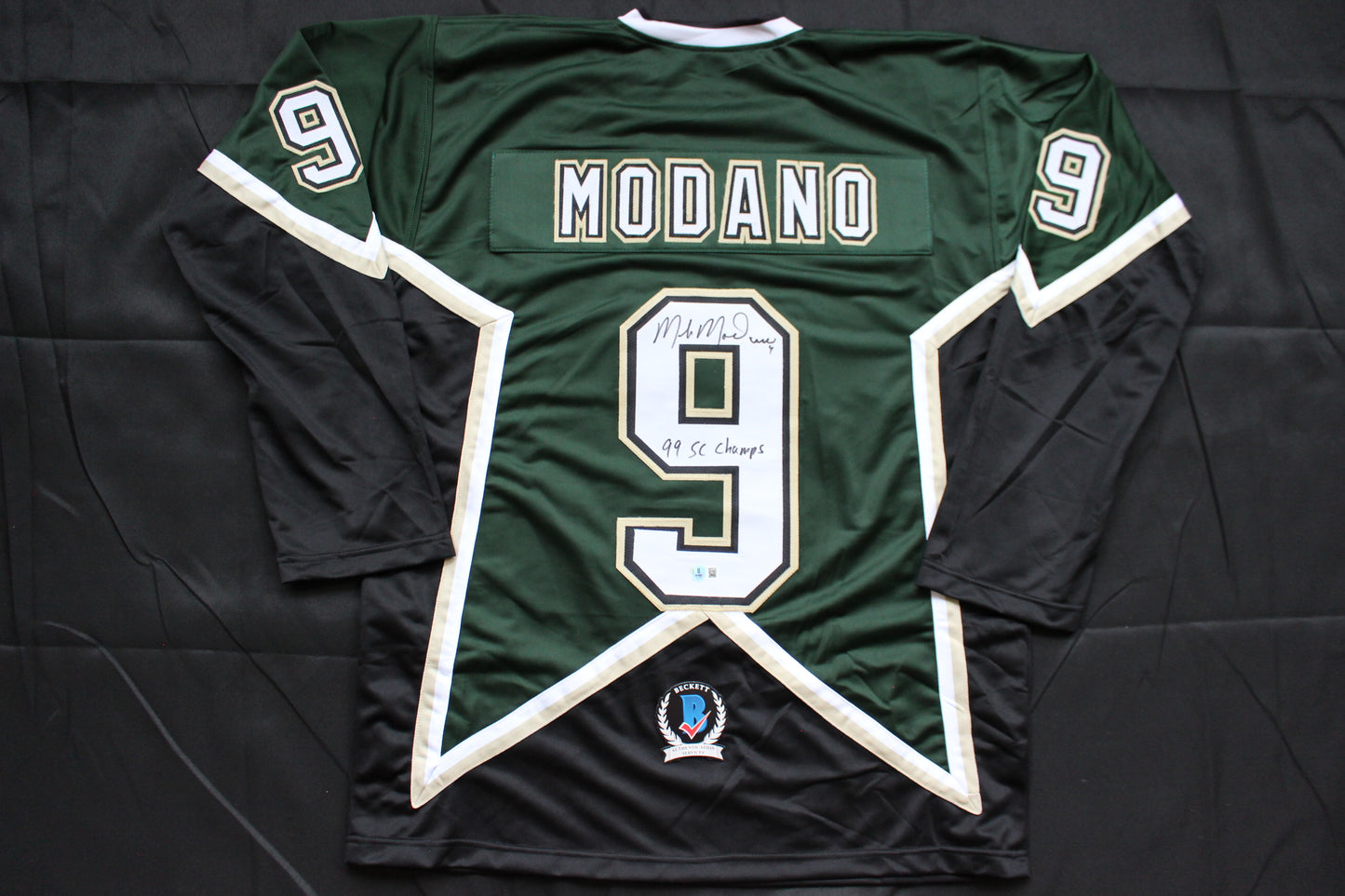 MIKE MODANO DALLAS STARS SIGNED HOCKEY JERSEY w/99 SC Champs BAS COA