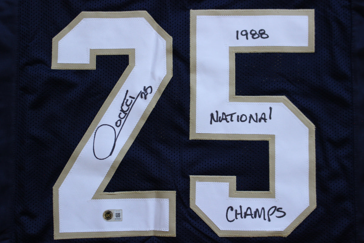 RAGHIB ROCKET ISMAIL NOTRE DAME FIGHTING IRISH SIGNED JERSEY w1988NatChamps BAS