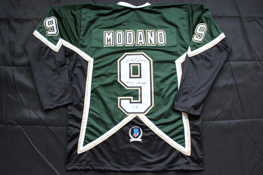 MIKE MODANO DALLAS STARS SIGNED HOCKEY JERSEY w/99 SC Champs BAS COA