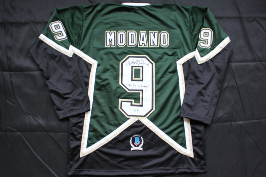 MIKE MODANO DALLAS STARS SIGNED HOCKEY JERSEY w/99 SC Champs BAS COA