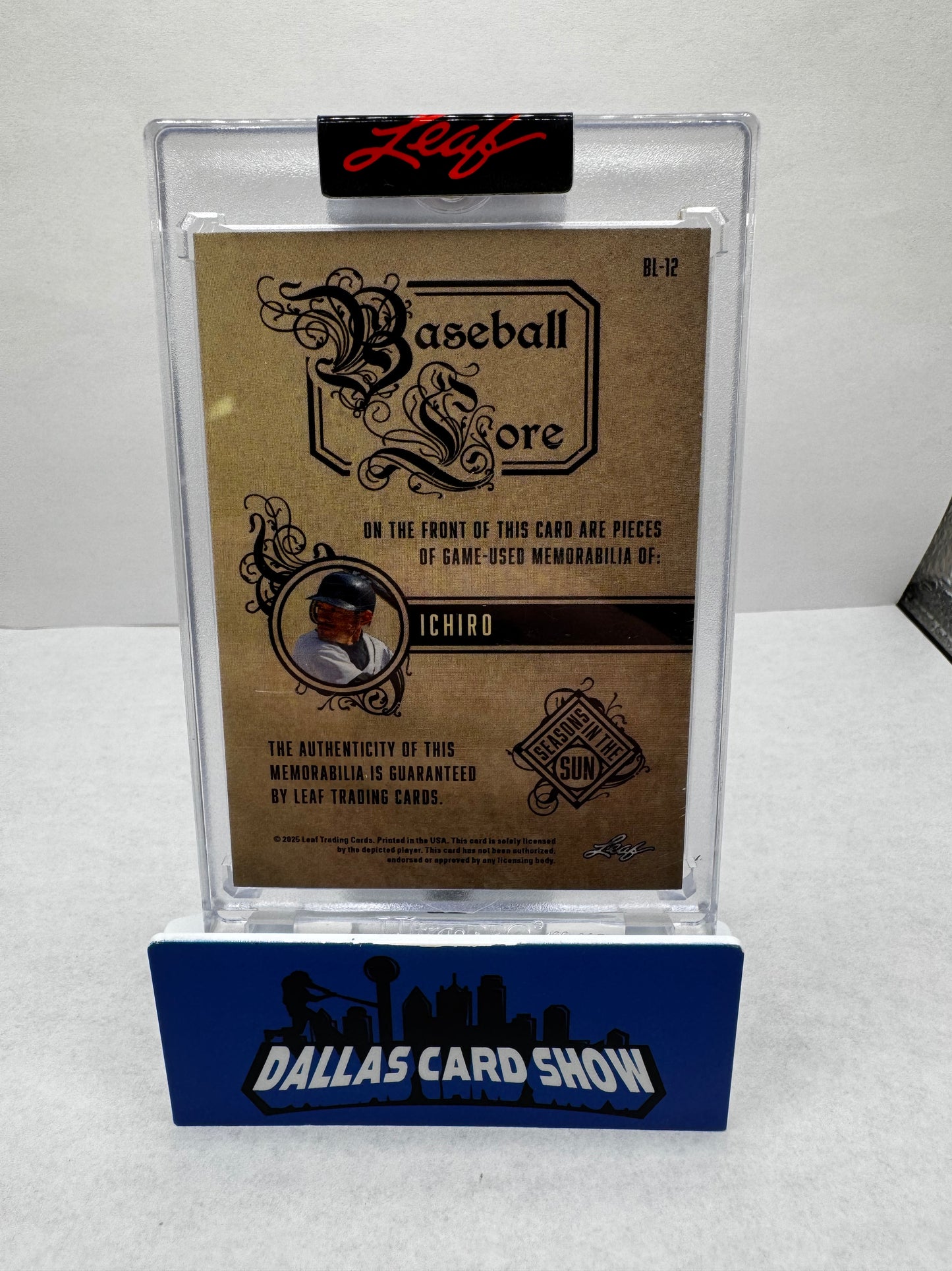 2025 Leaf Seasons in the Sun Baseball Lore #5/6 Ichiro Game Used  Jersey Card