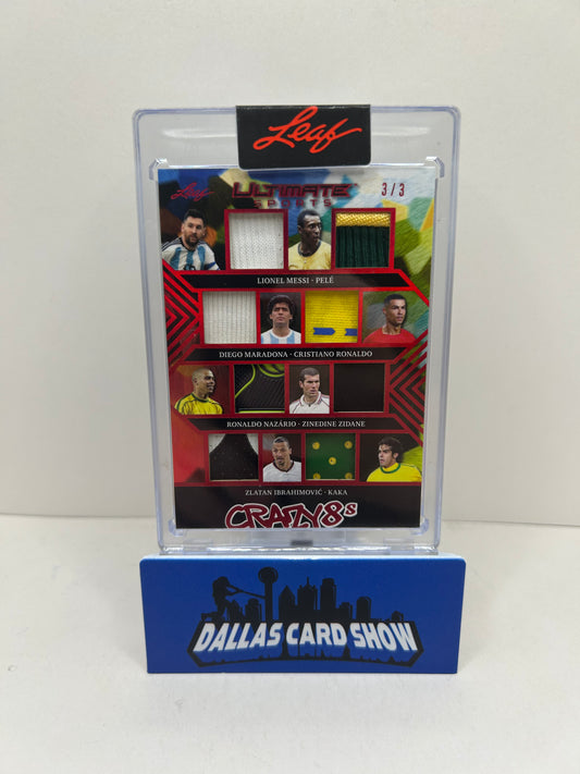 LIONEL MESSI PELE RONALDO KAKA 2024 Leaf Ultimate Sports Jersey Patch /3