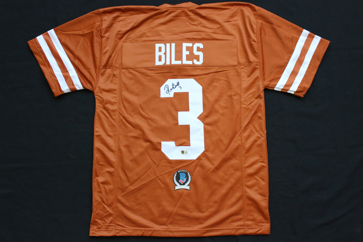 RASHEEM BILES TEXAS UT LONGHORNS SIGNED BURNT ORANGE JERSEY BAS COA