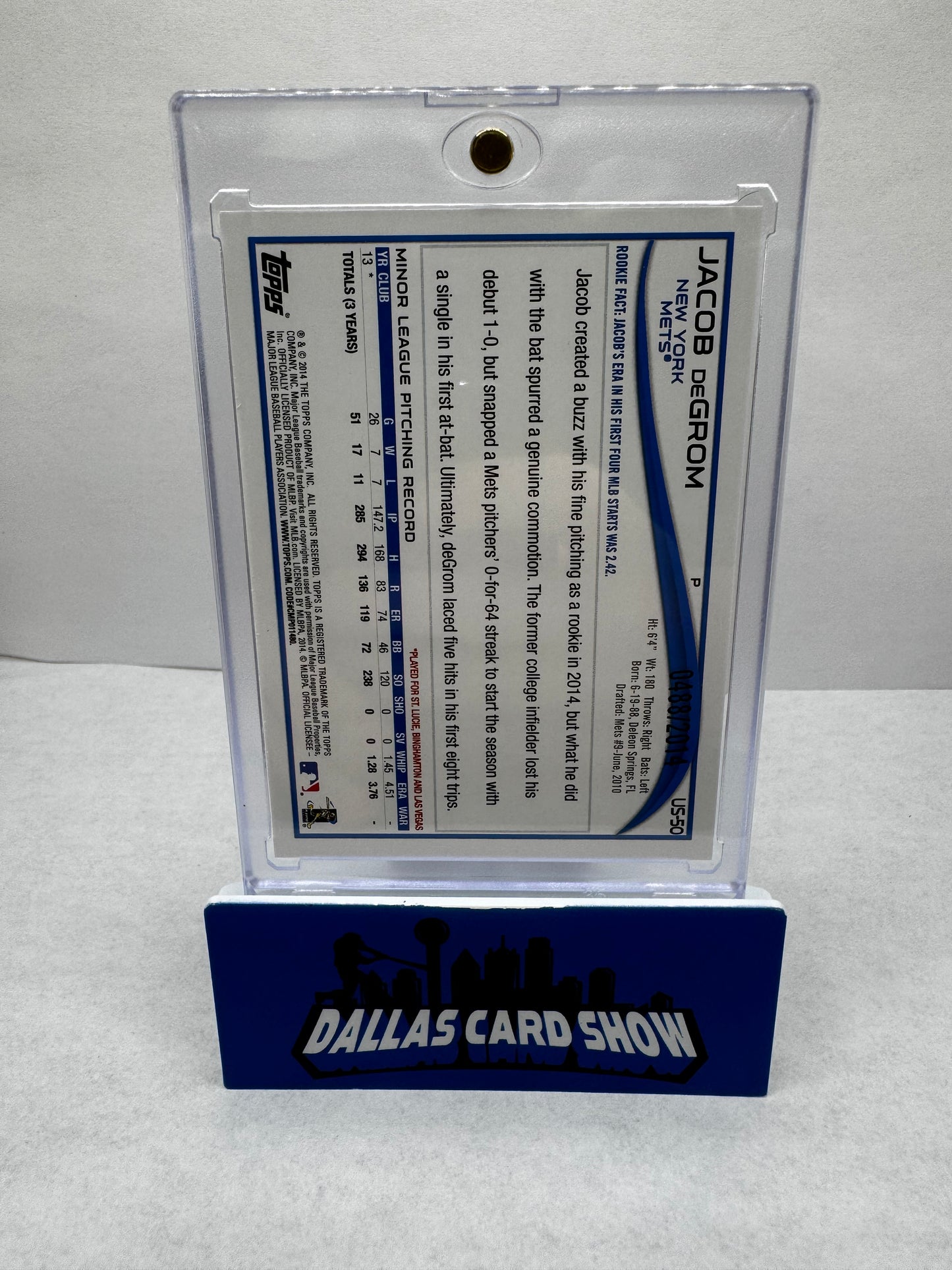 2014 Topps Update Gold #US-50 Jacob DeGrom Rookie Card