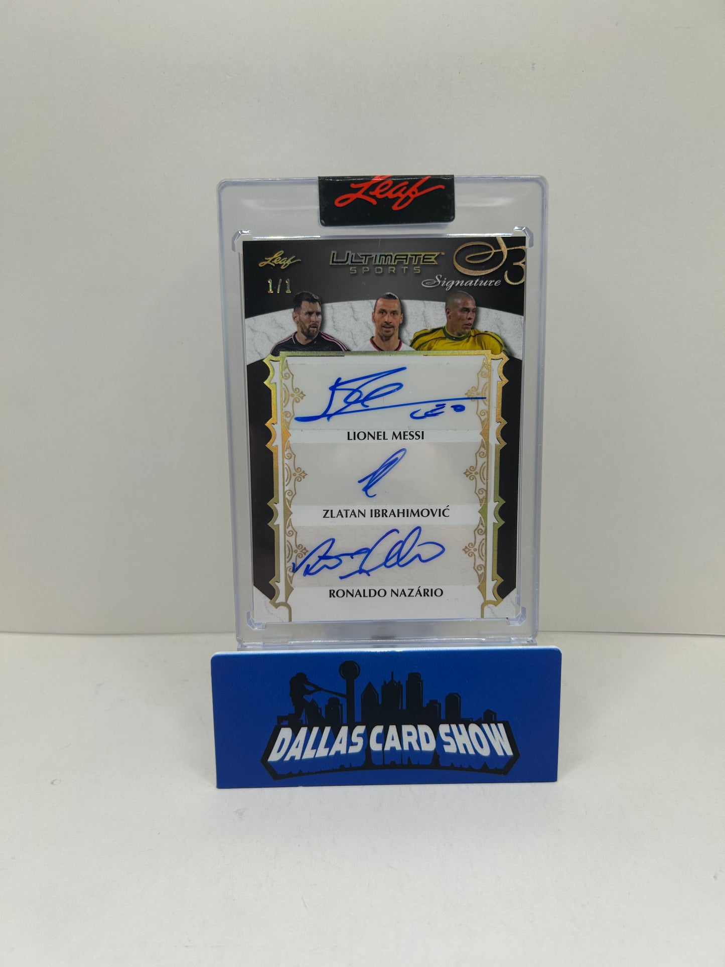 2024 Leaf Ultimate Lionel Messi Zlatan Ibrahimovic Ronaldo Nazario 1/1 Auto