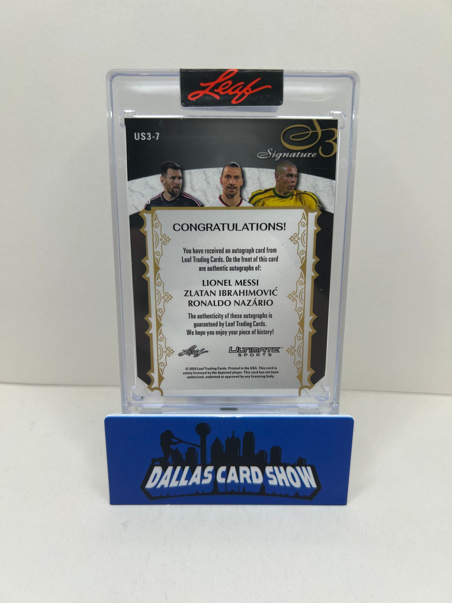 2024 Leaf Ultimate Lionel Messi Zlatan Ibrahimovic Ronaldo Nazario 1/1 Auto