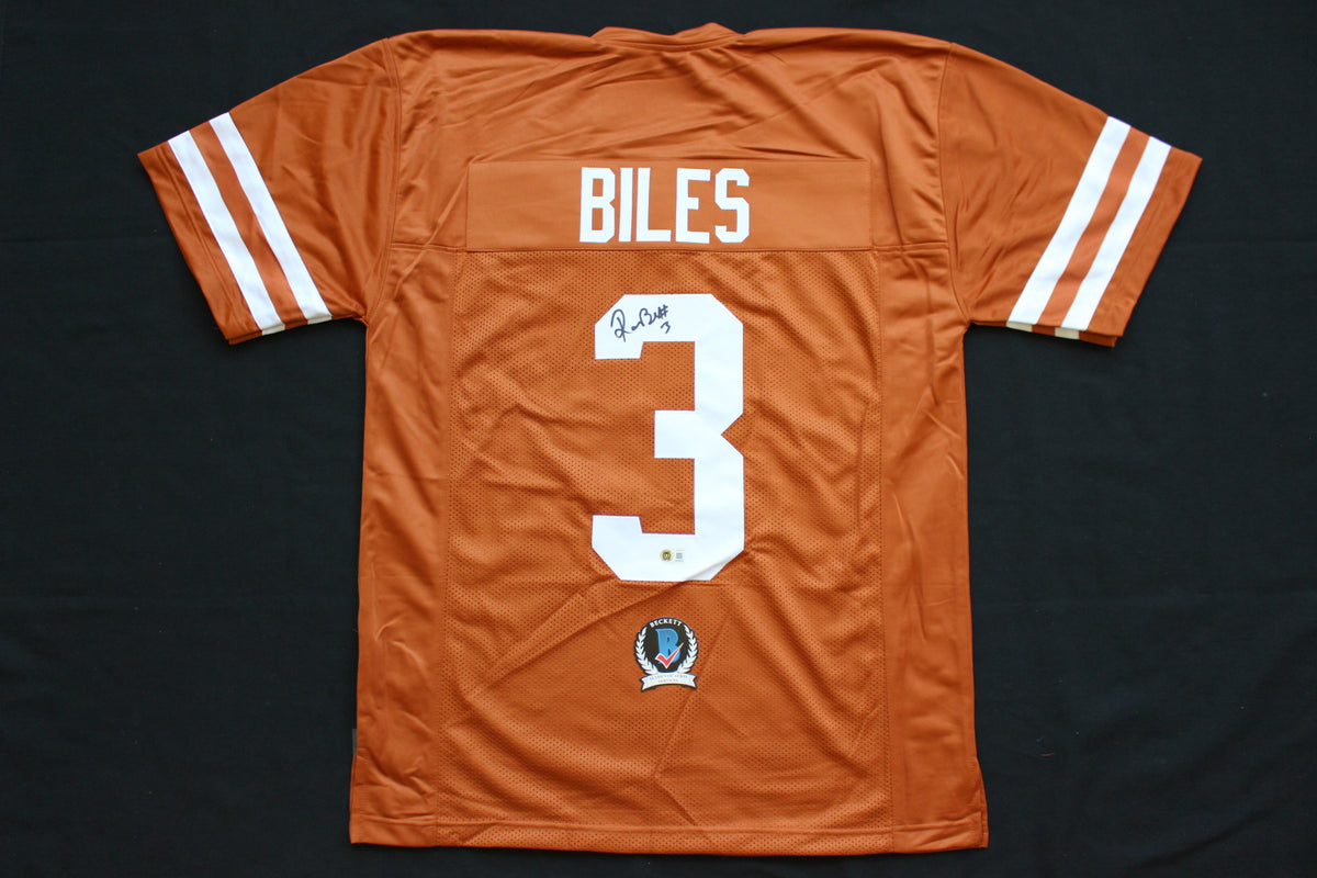 RASHEEM BILES TEXAS UT LONGHORNS SIGNED BURNT ORANGE JERSEY BAS COA