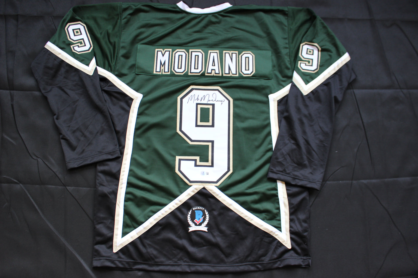 MIKE MODANO DALLAS STARS SIGNED HOCKEY JERSEY w/99 SC Champs BAS COA