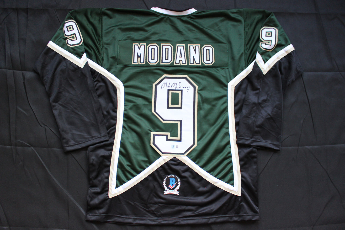 MIKE MODANO DALLAS STARS SIGNED HOCKEY JERSEY w/99 SC Champs BAS COA