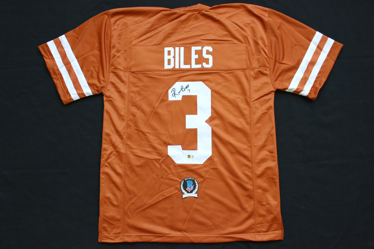 RASHEEM BILES TEXAS UT LONGHORNS SIGNED BURNT ORANGE JERSEY BAS COA