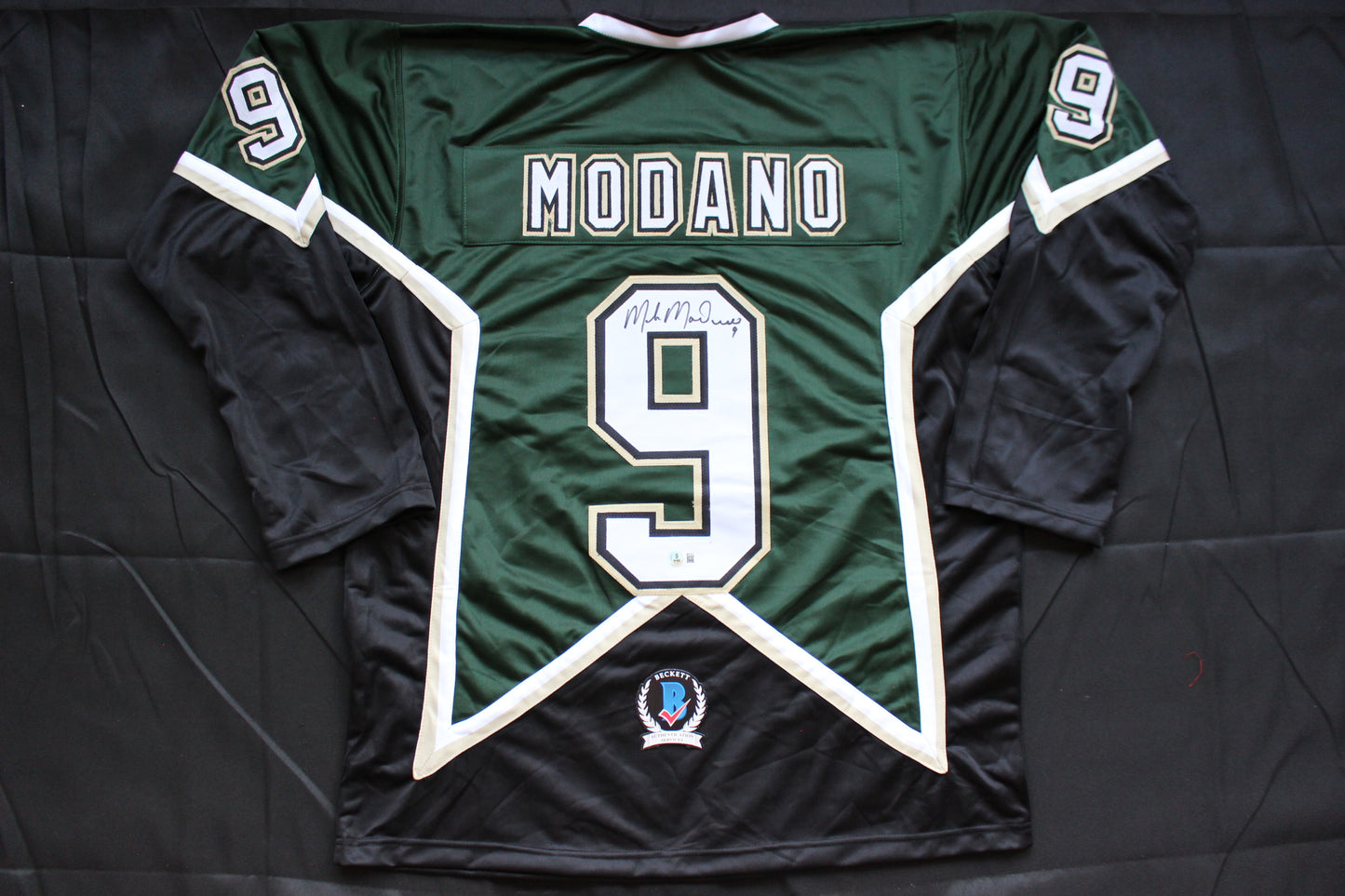 MIKE MODANO DALLAS STARS SIGNED HOCKEY JERSEY w/99 SC Champs BAS COA