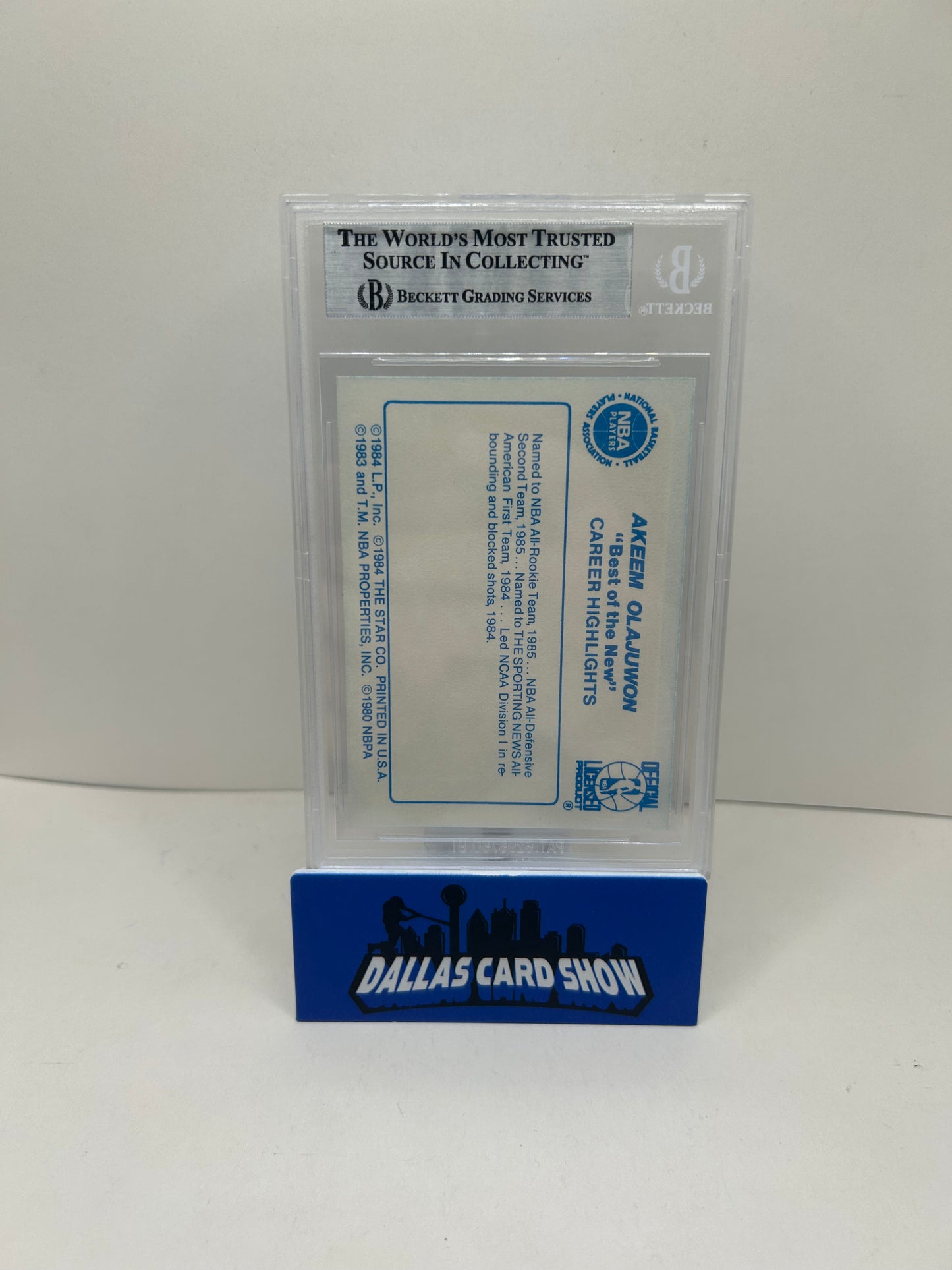 1986 Star Best of the New/Best of the Old Hakeem Olajuwon BGS 8.5 Rookie RC HOF