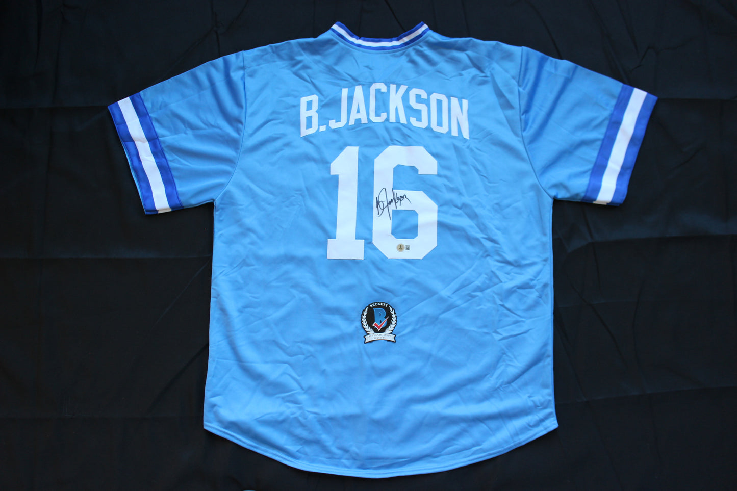 BO JACKSON KANSAS CITY ROYAKS SIGNED BASEBALL JERSEY Raiders Auburn BAS COA