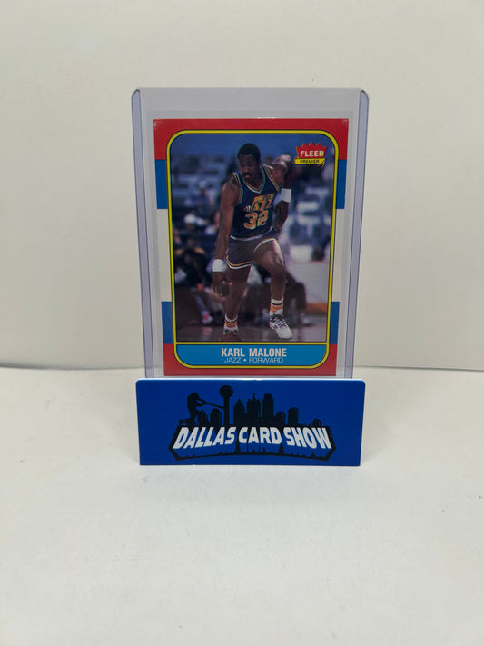 1986-87 Fleer Karl Malone Rookie Card RC Utah Jazz HOF