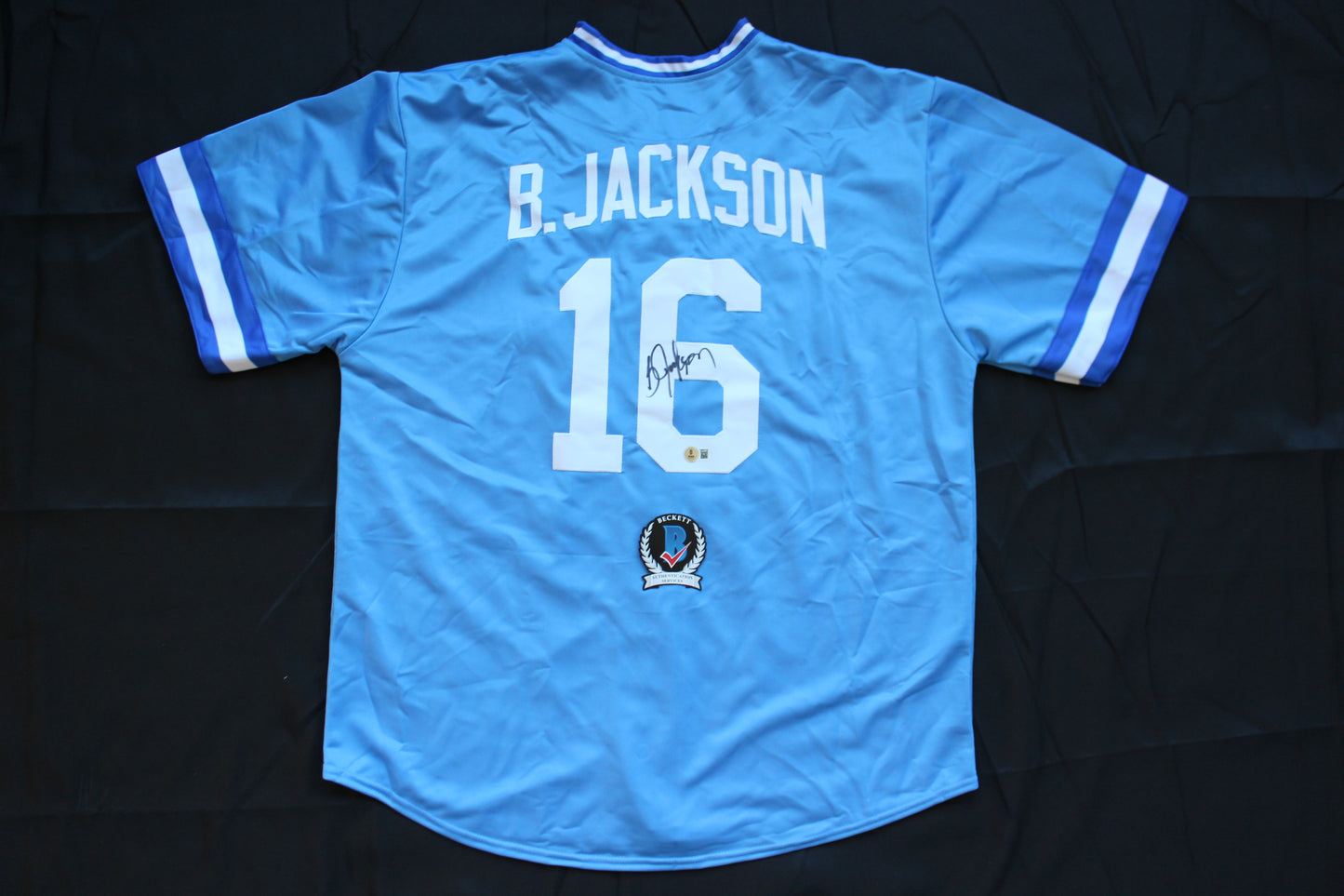 BO JACKSON KANSAS CITY ROYAKS SIGNED BASEBALL JERSEY Raiders Auburn BAS COA