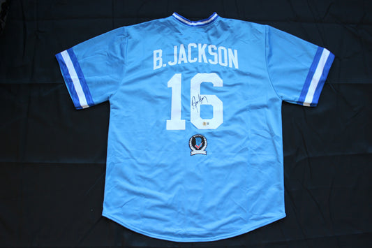 BO JACKSON KANSAS CITY ROYAKS SIGNED BASEBALL JERSEY Raiders Auburn BAS COA