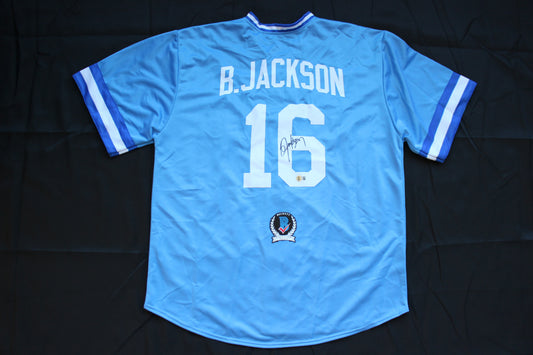 BO JACKSON KANSAS CITY ROYAKS SIGNED BASEBALL JERSEY Raiders Auburn BAS COA