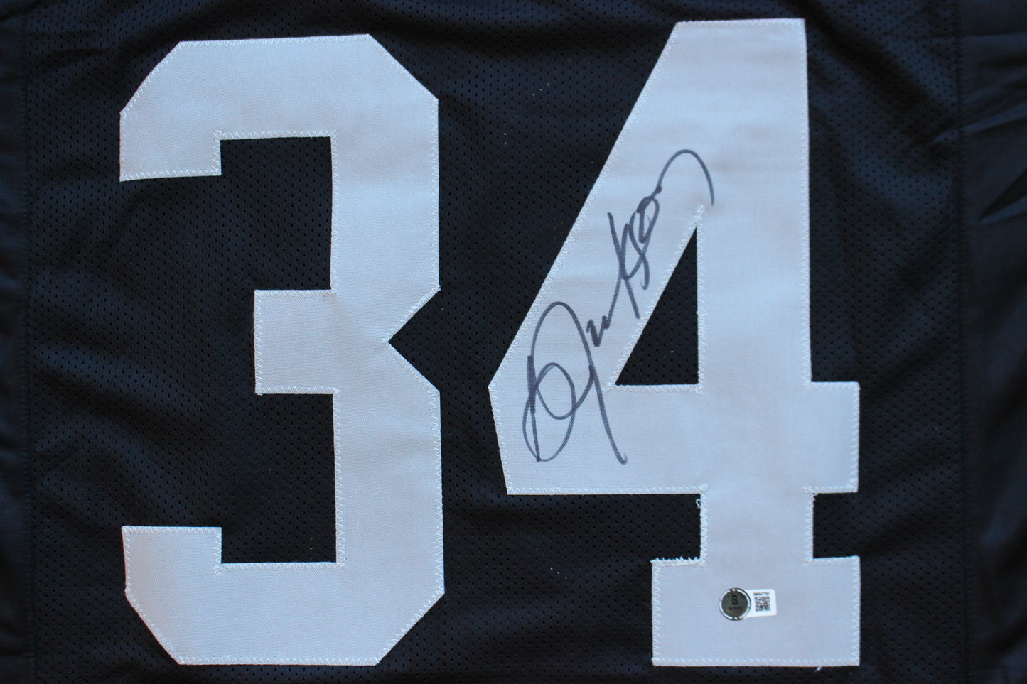 BO JACKSON RAIDERS SIGNED FOOTBALL JERSEY KC Royals Auburn BAS COA