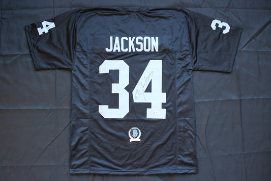 BO JACKSON RAIDERS SIGNED FOOTBALL JERSEY KC Royals Auburn BAS COA