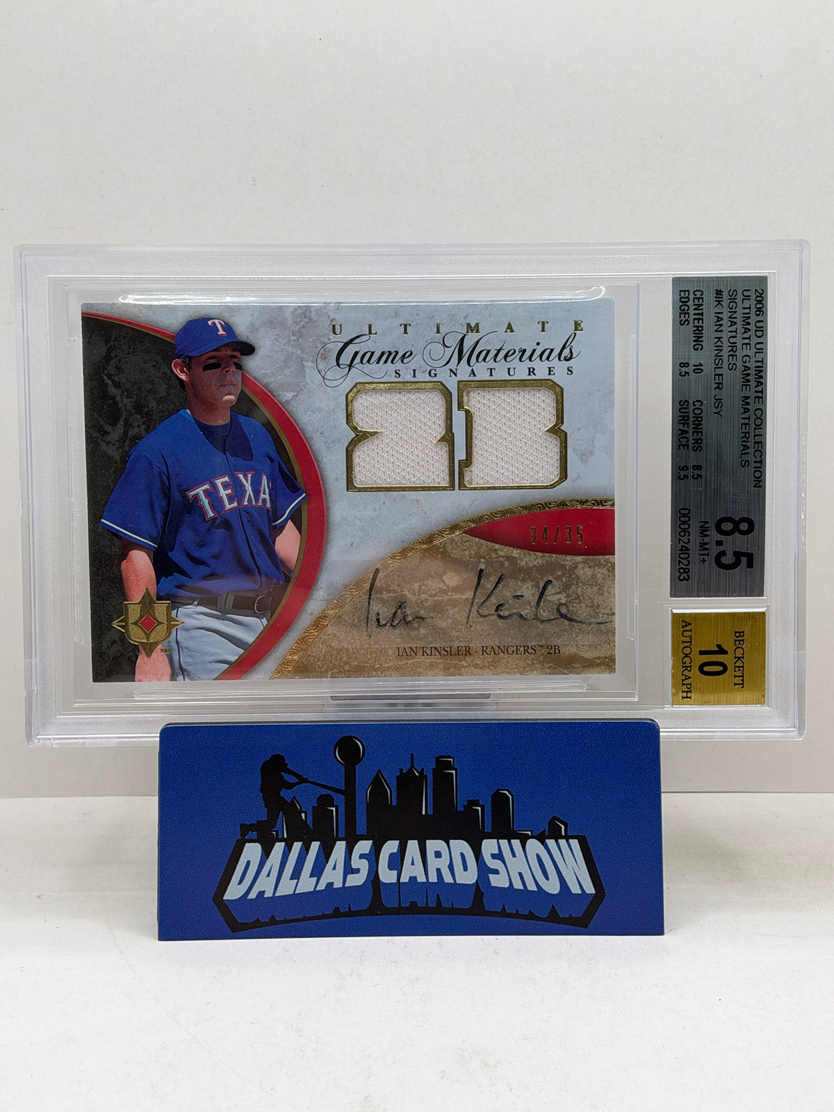 2006 Ultimate Collection #IK Ian Kinsler Ultimate Game Materials BGS 8.5 Auto 10