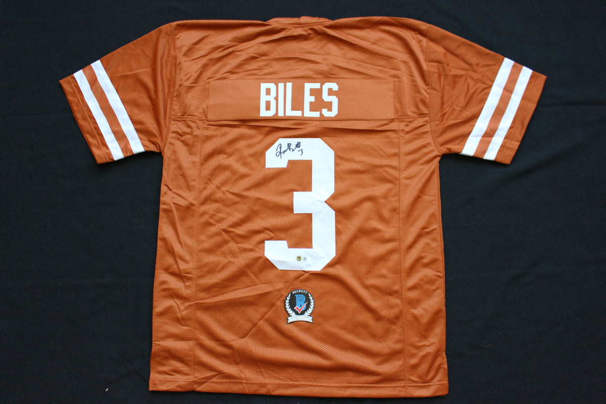 RASHEEM BILES TEXAS UT LONGHORNS SIGNED BURNT ORANGE JERSEY BAS COA