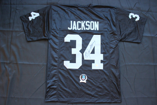 BO JACKSON RAIDERS SIGNED FOOTBALL JERSEY KC Royals Auburn BAS COA