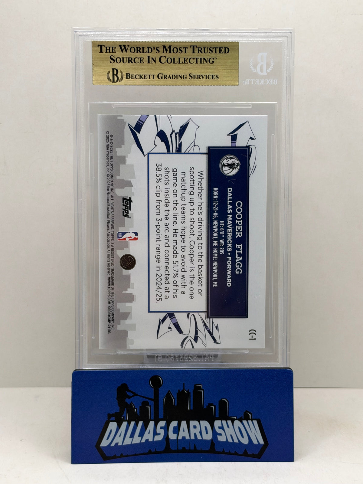 2025-26 Topps #CC1 Cooper Flagg Clutch City Prospects Holo Foil BGS 9.5