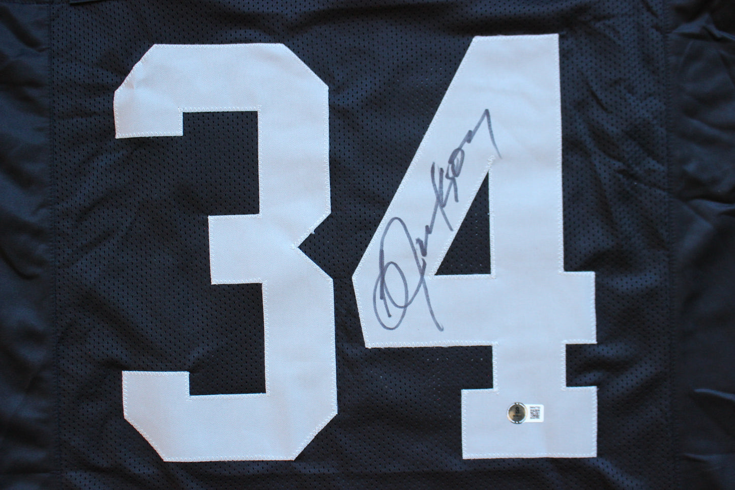 BO JACKSON RAIDERS SIGNED FOOTBALL JERSEY KC Royals Auburn BAS COA