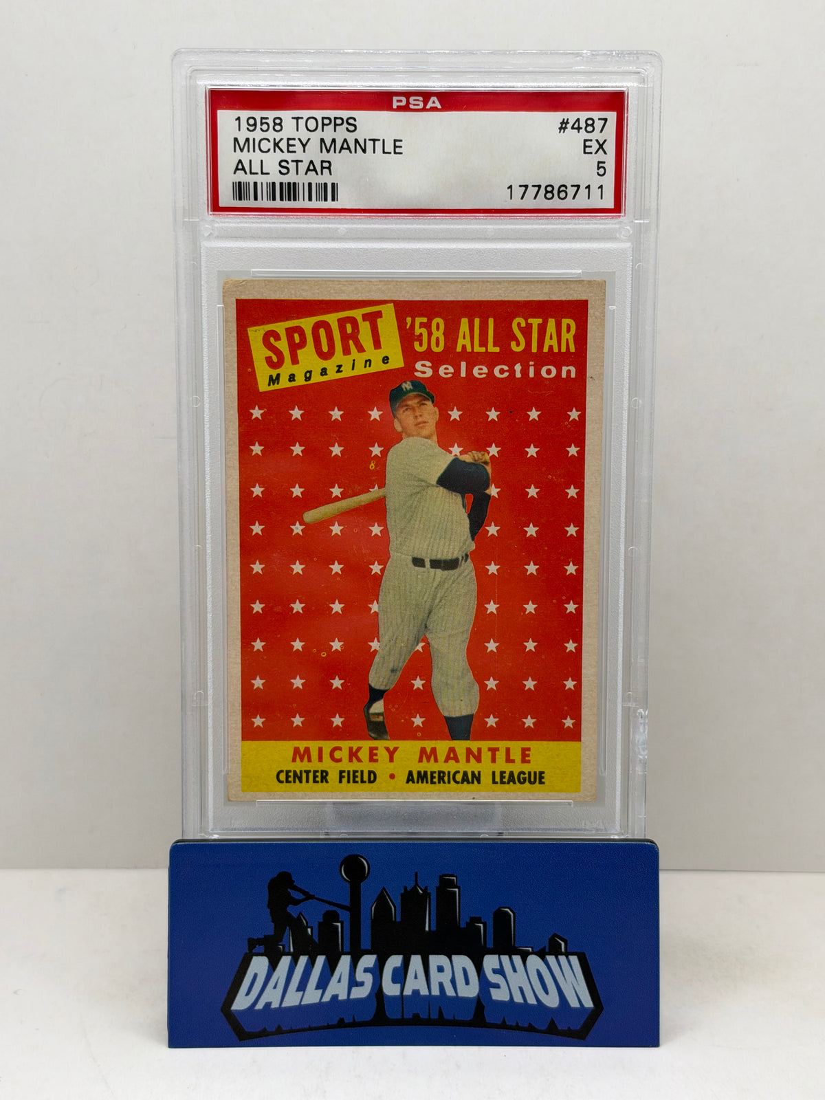 1958 Topps #487 Mickey Mantle All Star PSA 5