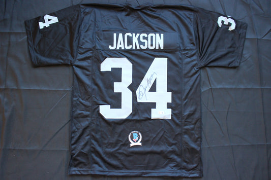 BO JACKSON RAIDERS SIGNED FOOTBALL JERSEY KC Royals Auburn BAS COA