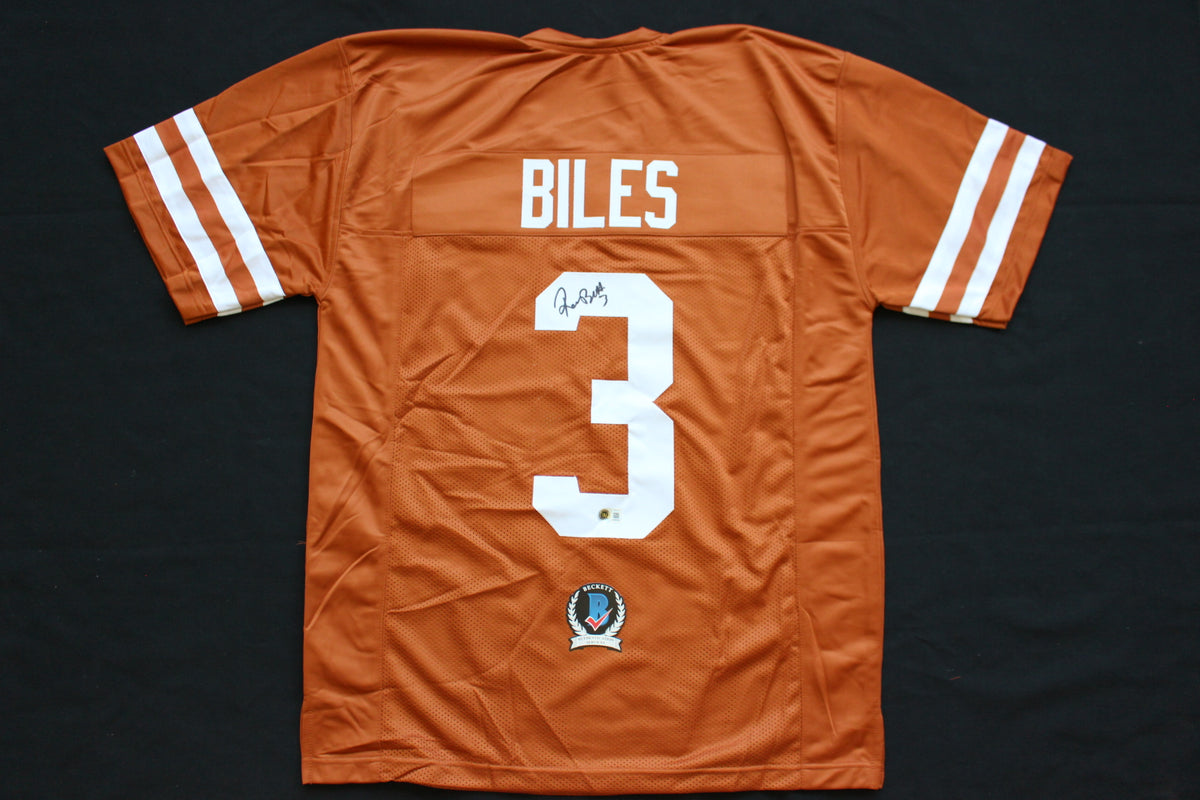 RASHEEM BILES TEXAS UT LONGHORNS SIGNED BURNT ORANGE JERSEY BAS COA