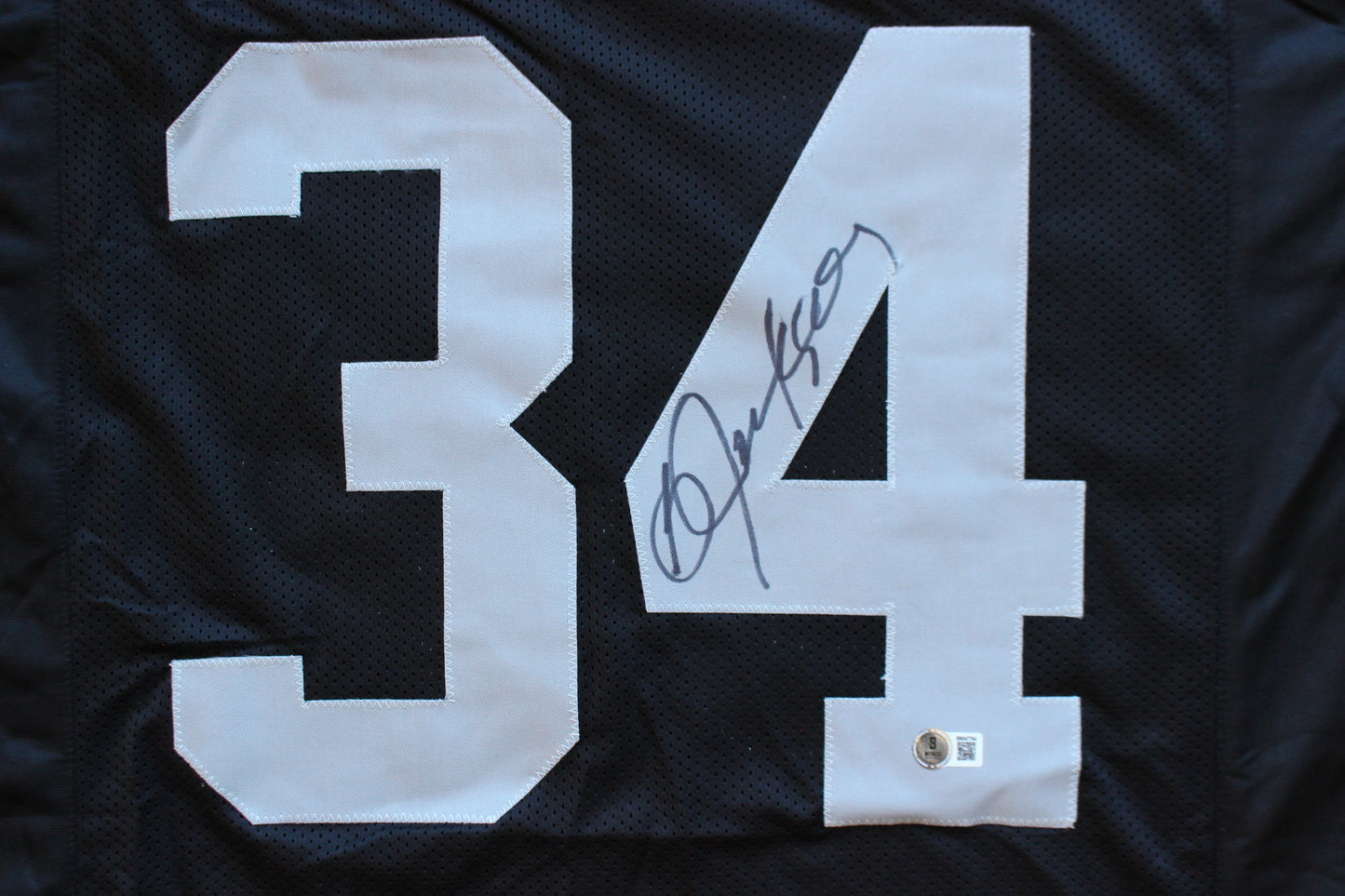 BO JACKSON RAIDERS SIGNED FOOTBALL JERSEY KC Royals Auburn BAS COA