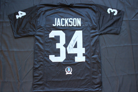 BO JACKSON RAIDERS SIGNED FOOTBALL JERSEY KC Royals Auburn BAS COA