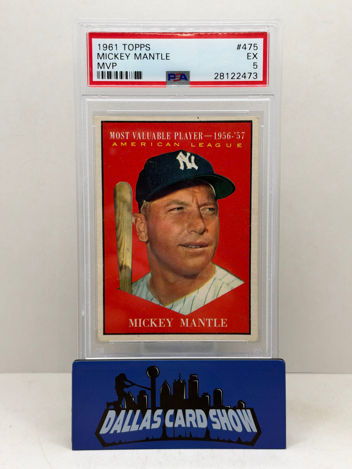 1961 Topps #475 Mickey Mantle MVP PSA 5