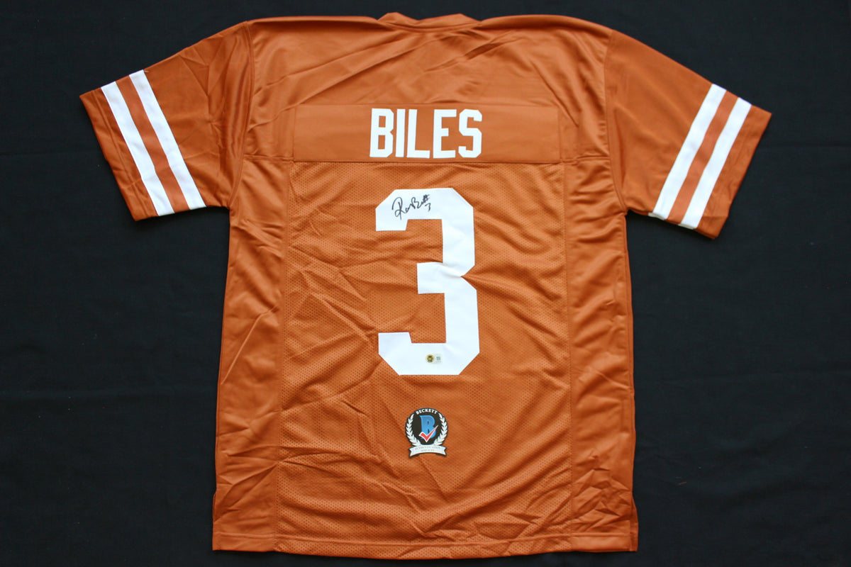 RASHEEM BILES TEXAS UT LONGHORNS SIGNED BURNT ORANGE JERSEY BAS COA