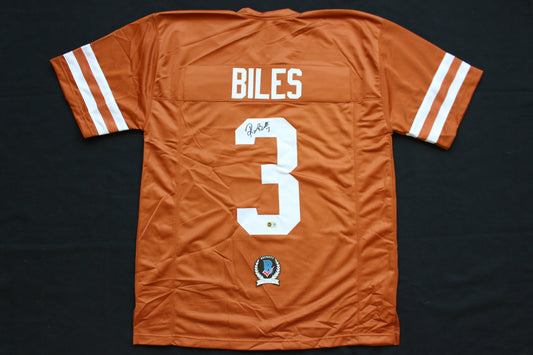 RASHEEM BILES TEXAS UT LONGHORNS SIGNED BURNT ORANGE JERSEY BAS COA