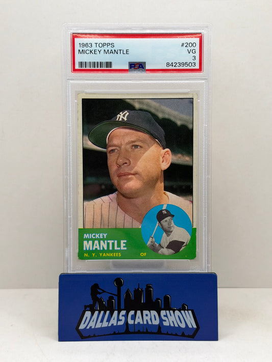 1963 Topps #200 Mickey Mantle PSA 3